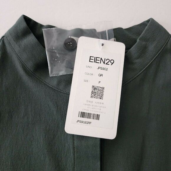 EIEN29 Women’s Mandarin Short NWT Jumpsuit Green OSFA $129 - Picture 4 of 8